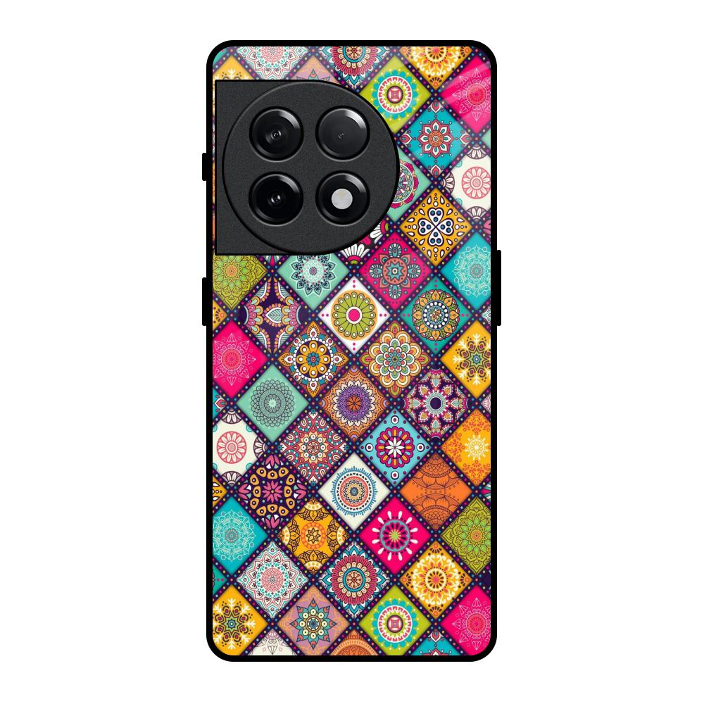 Multicolor Mandala OnePlus 11R 5G Glass Back Cover Online