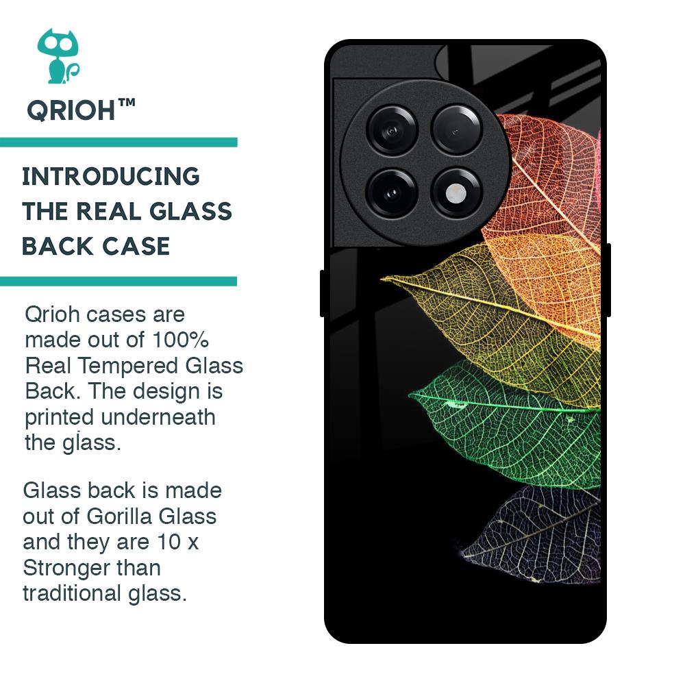 Colorful Leaves Glass Case for OnePlus 11R 5G