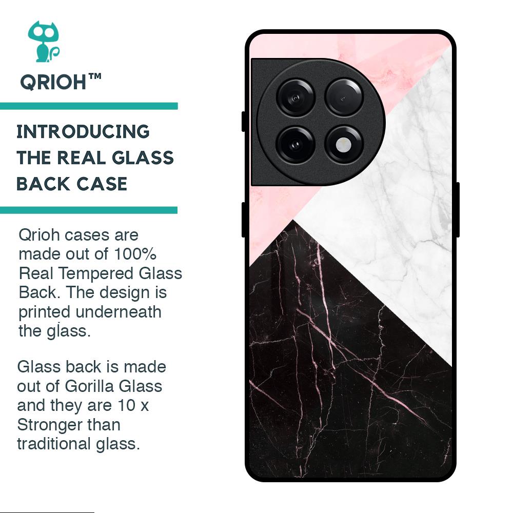Marble Collage Art Glass Case For OnePlus 11R 5G