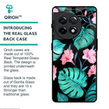 Tropical Leaves & Pink Flowers Glass Case for OnePlus 11R 5G