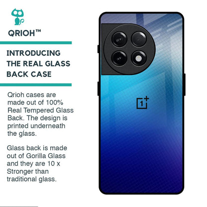 Blue Rhombus Pattern Glass Case for OnePlus 11R 5G