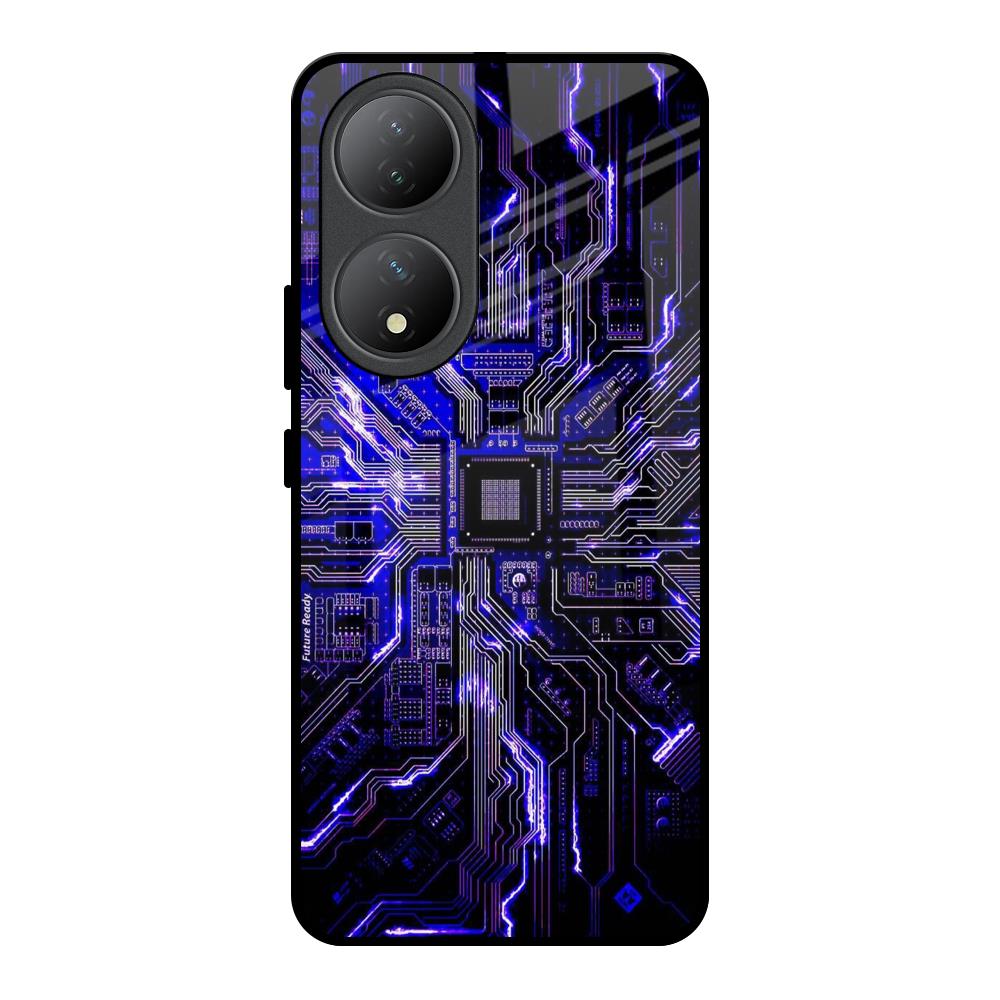 Techno Color Pattern Vivo Y100 5G Glass Back Cover Online