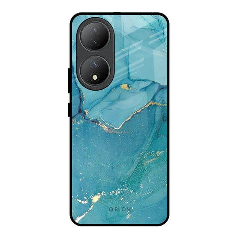 Blue Golden Glitter Vivo Y100 5G Glass Back Cover Online