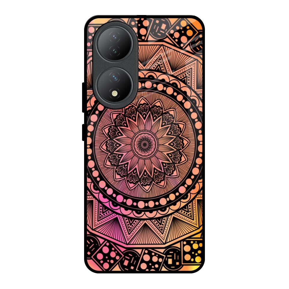Floral Mandala Vivo Y100 5G Glass Back Cover Online