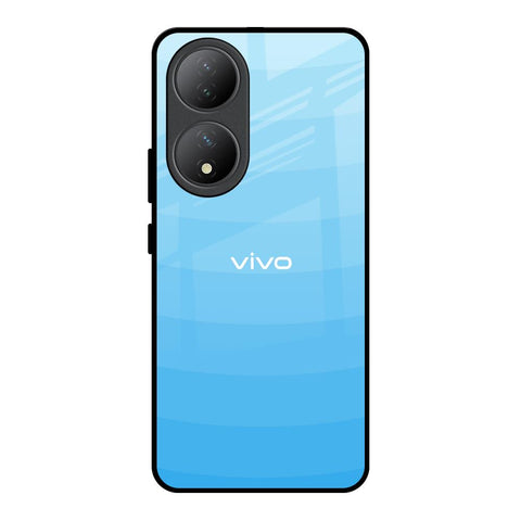 Wavy Blue Pattern Vivo Y100 5G Glass Back Cover Online