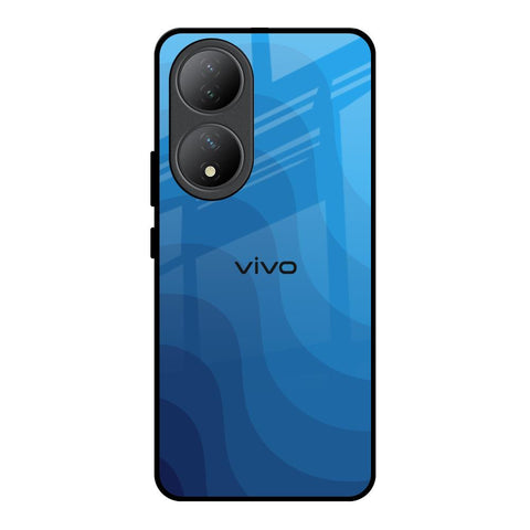 Blue Wave Abstract Vivo Y100 5G Glass Back Cover Online