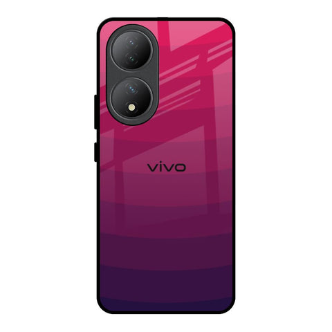 Wavy Pink Pattern Vivo Y100 5G Glass Back Cover Online
