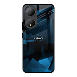 Polygonal Blue Box Vivo Y100 5G Glass Back Cover Online