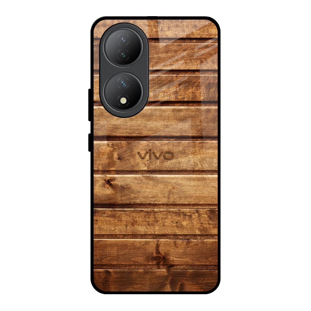 Wooden Planks Vivo Y100 5G Glass Back Cover Online
