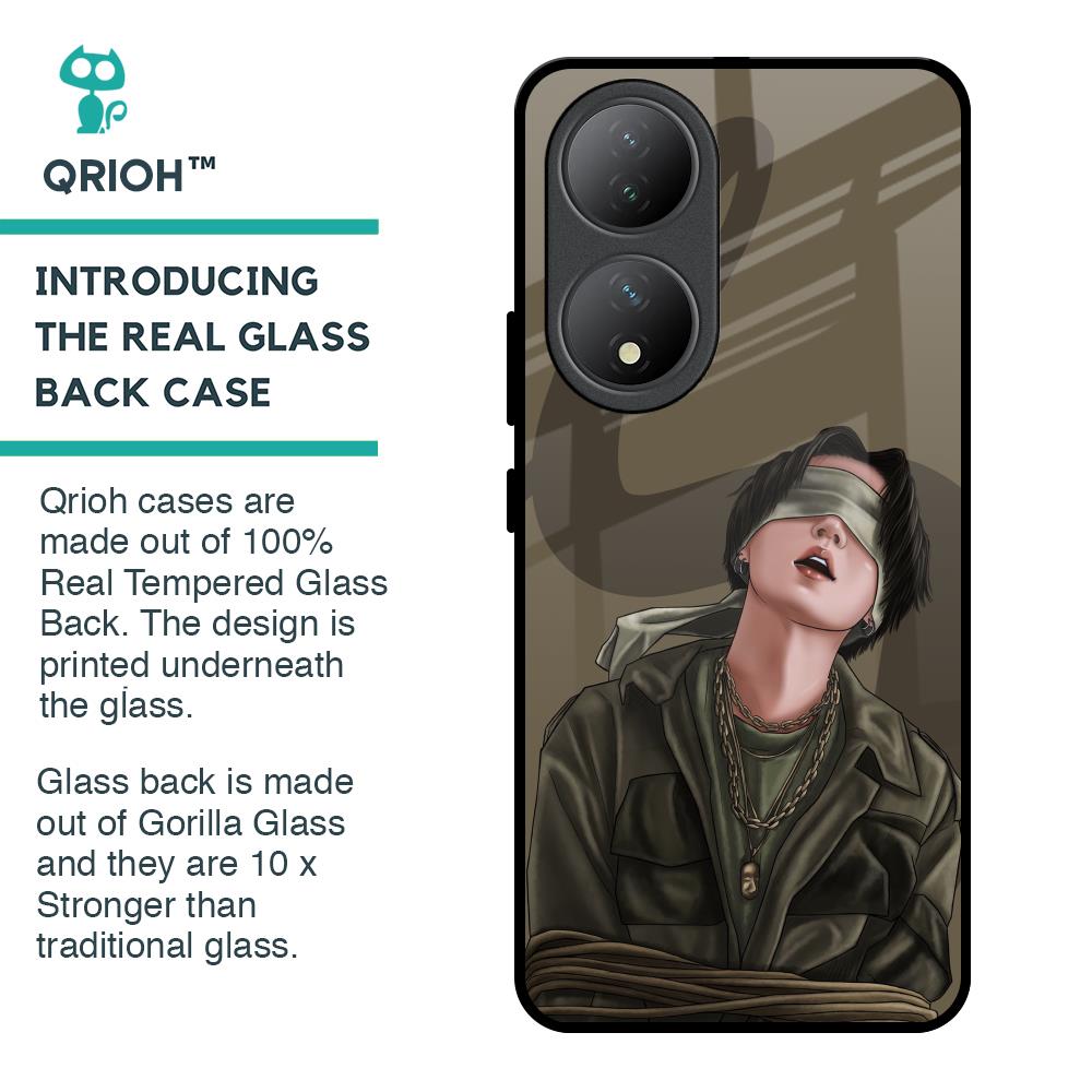 Blind Fold Glass Case for Vivo Y100 5G