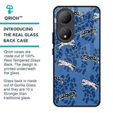 Blue Cheetah Glass Case for Vivo Y100 5G