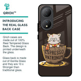 Tea With Kitty Glass Case For Vivo Y100 5G