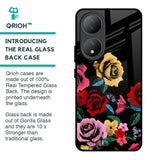 Floral Decorative Glass Case For Vivo Y100 5G