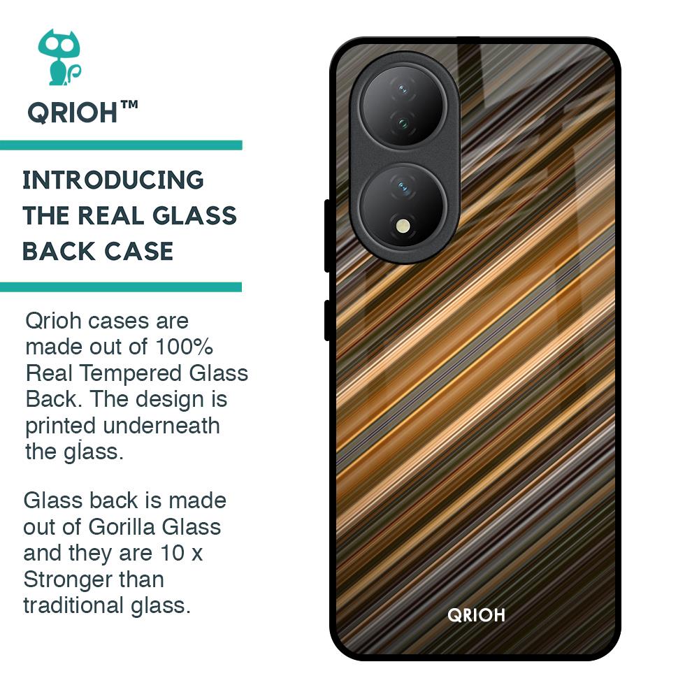 Diagonal Slash Pattern Glass Case for Vivo Y100 5G
