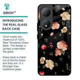 Black Spring Floral Glass Case for Vivo Y100 5G