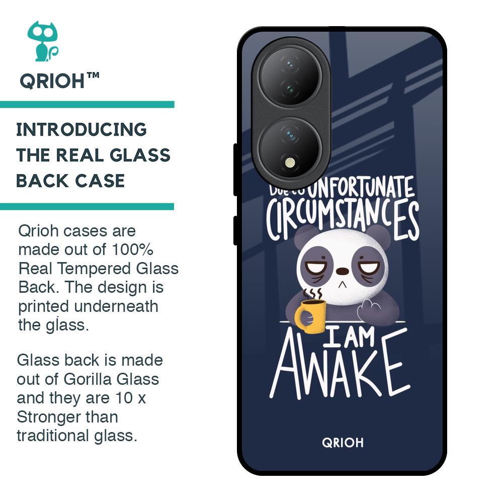 Struggling Panda Glass Case for Vivo Y100 5G