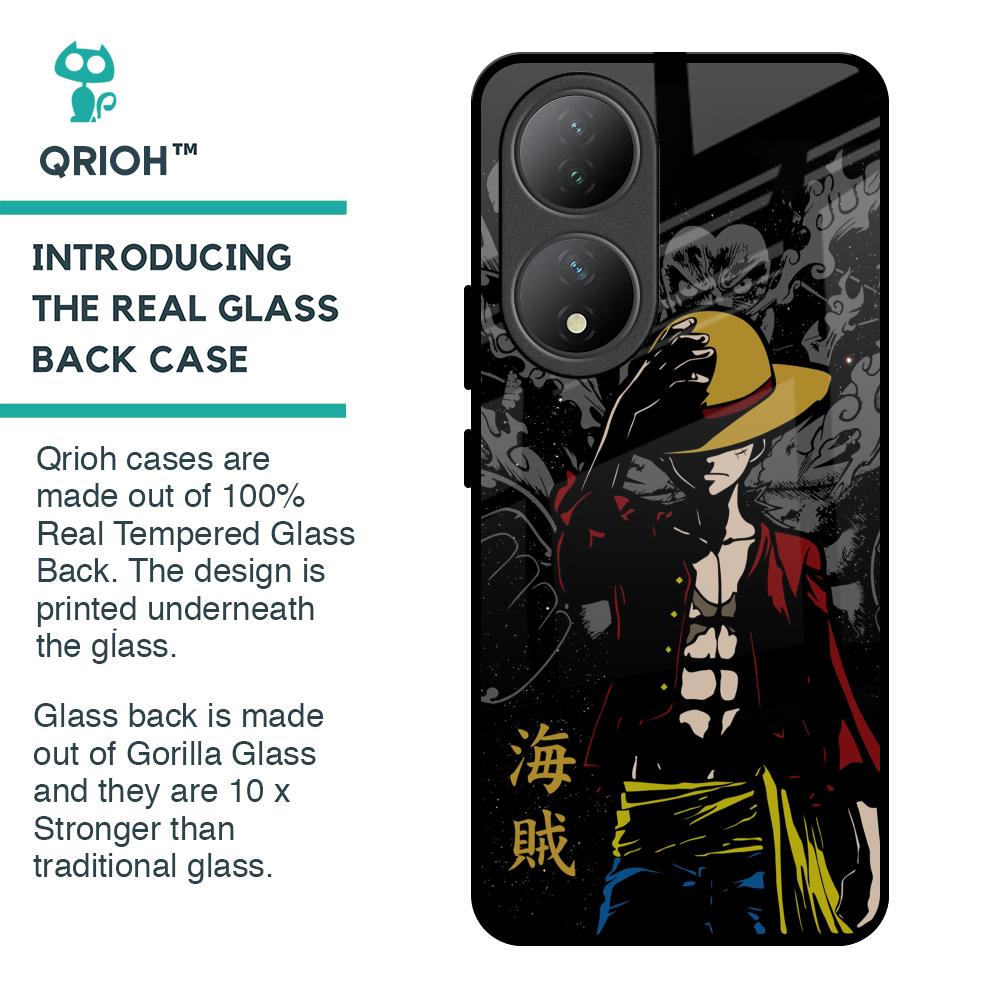 Dark Luffy Glass Case for Vivo Y100 5G