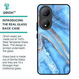 Vibrant Blue Marble Glass Case for Vivo Y100 5G