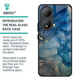 Blue Cool Marble Glass Case for Vivo Y100 5G