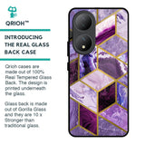 Purple Rhombus Marble Glass Case for Vivo Y100 5G