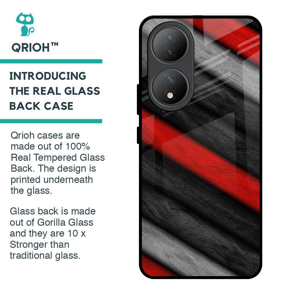 Soft Wooden Texture Glass Case for Vivo Y100 5G