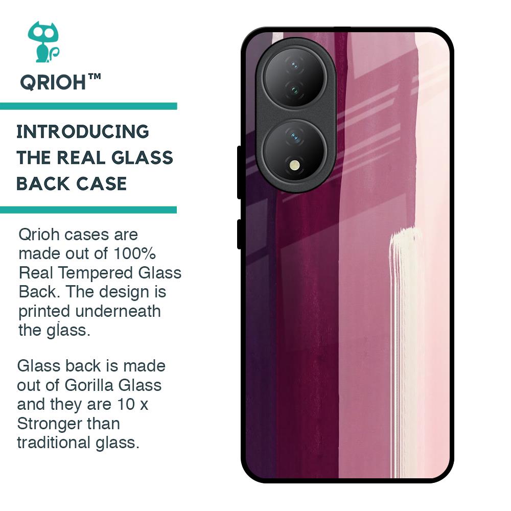 Brush Stroke Art Glass Case for Vivo Y100 5G