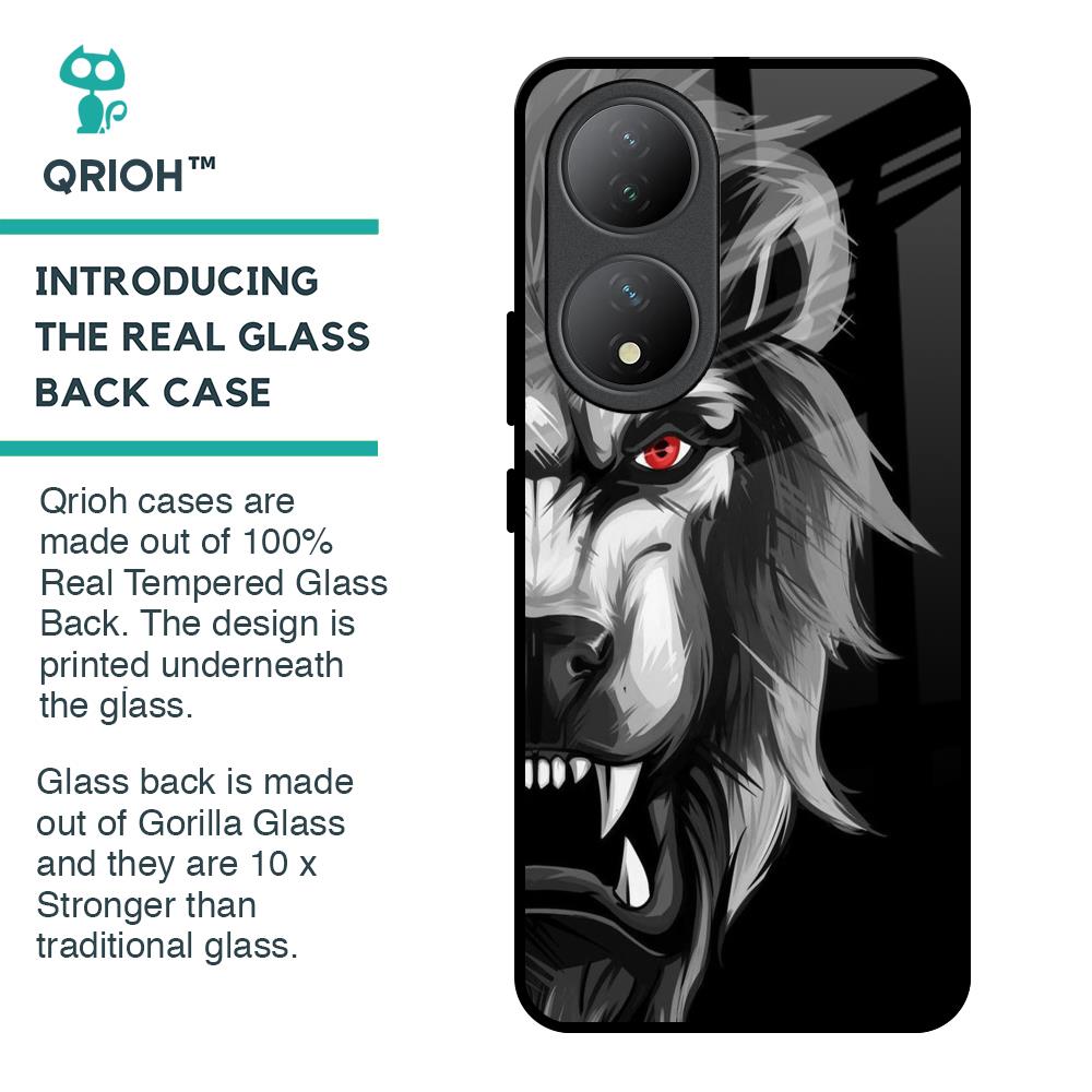 Wild Lion Glass Case for Vivo Y100 5G