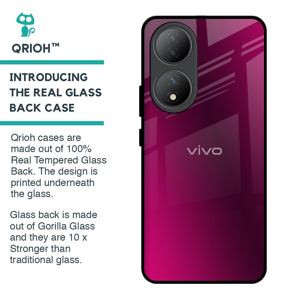 Pink Burst Glass Case for Vivo Y100 5G