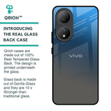 Blue Grey Ombre Glass Case for Vivo Y100 5G
