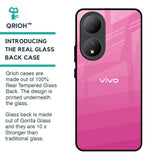 Pink Ribbon Caddy Glass Case for Vivo Y100 5G