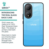Wavy Blue Pattern Glass Case for Vivo Y100 5G