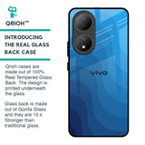 Blue Wave Abstract Glass Case for Vivo Y100 5G