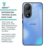 Vibrant Blue Texture Glass Case for Vivo Y100 5G