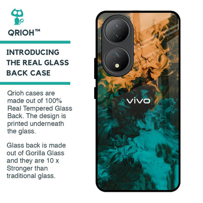 Watercolor Wave Glass Case for Vivo Y100 5G
