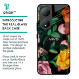 Flowers & Butterfly Glass Case for Vivo Y100 5G