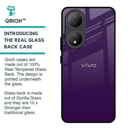 Dark Purple Glass Case for Vivo Y100 5G