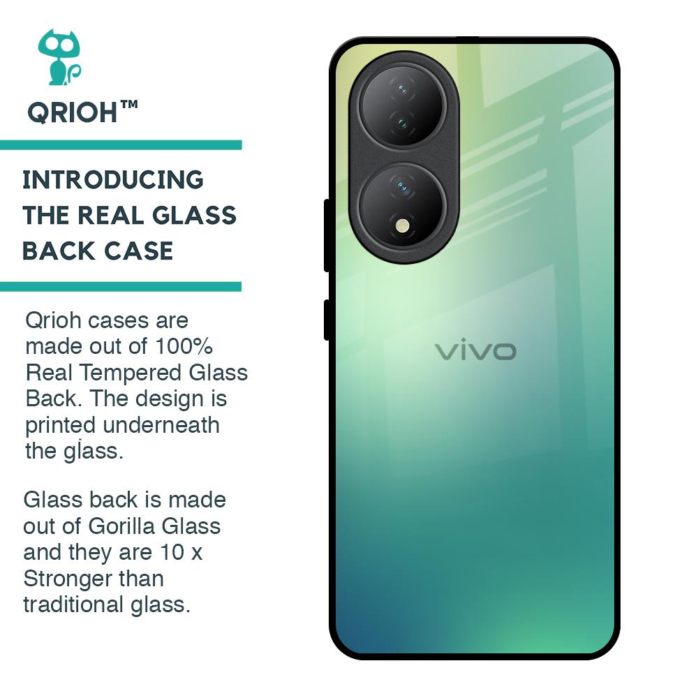 Dusty Green Glass Case for Vivo Y100 5G