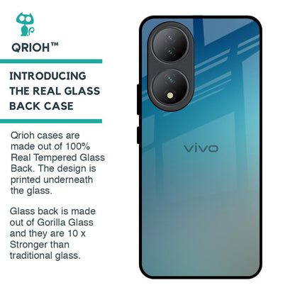 Sea Theme Gradient Glass Case for Vivo Y100 5G