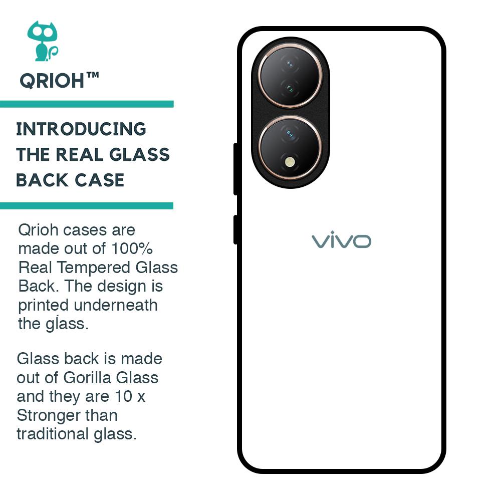 Arctic White Glass Case for Vivo Y100 5G