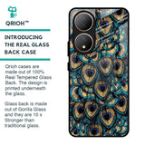 Peacock Feathers Glass case for Vivo Y100 5G