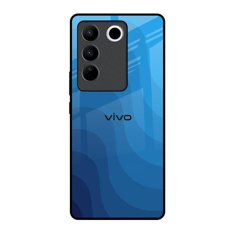 Blue Wave Abstract Vivo V27 5G Glass Back Cover Online