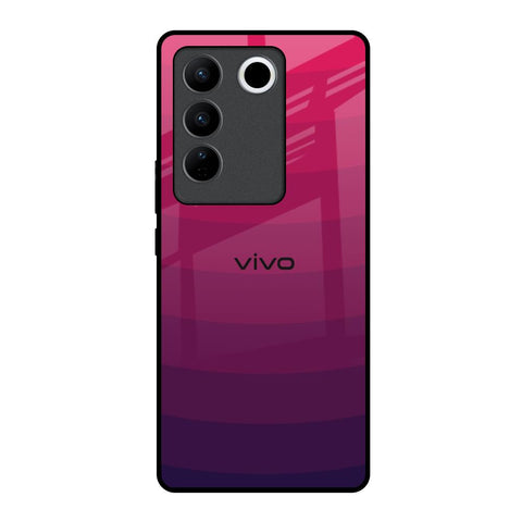 Wavy Pink Pattern Vivo V27 5G Glass Back Cover Online
