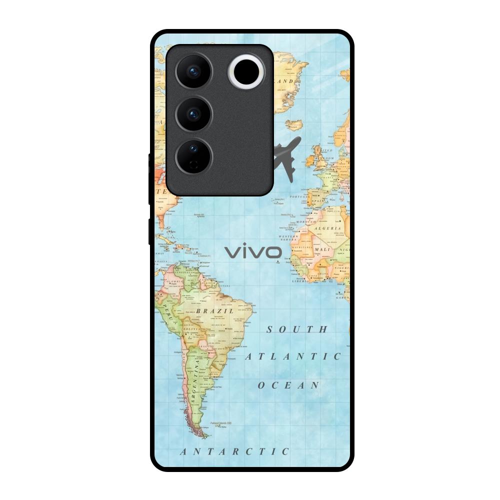 Fly Around The World Vivo V27 5G Glass Back Cover Online