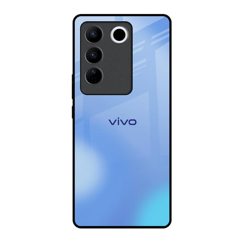 Vibrant Blue Texture Vivo V27 5G Glass Back Cover Online