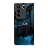 Polygonal Blue Box Vivo V27 5G Glass Back Cover Online