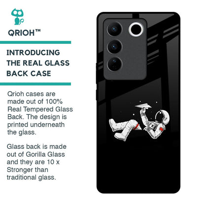 Space Traveller Glass Case for Vivo V27 5G