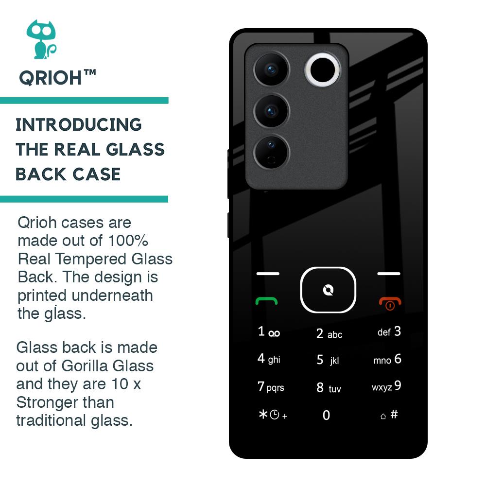 Classic Keypad Pattern Glass Case for Vivo V27 5G