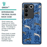 Blue Cheetah Glass Case for Vivo V27 5G