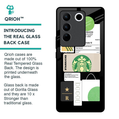 Coffee Latte Glass Case for Vivo V27 5G