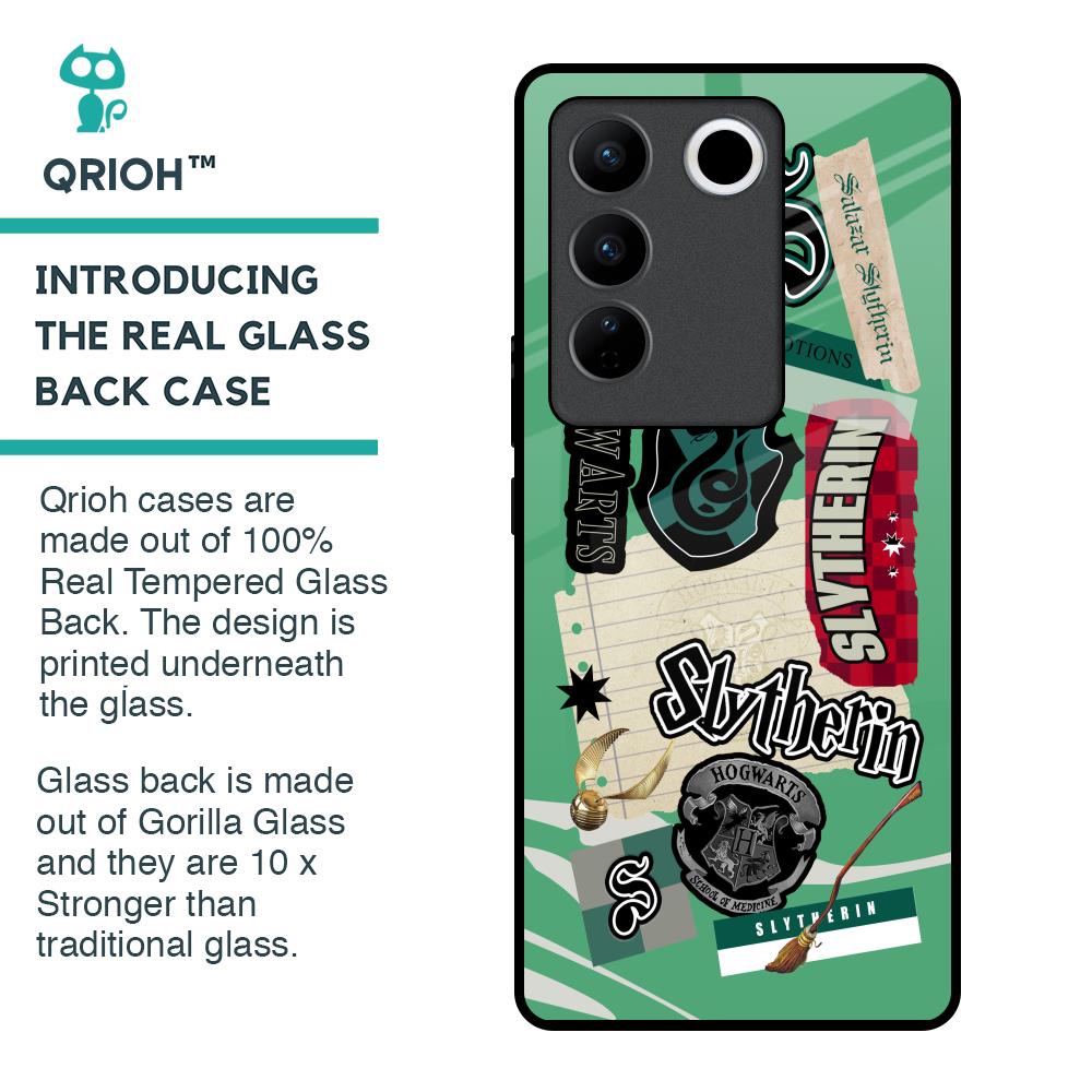 Slytherin Glass Case for Vivo V27 5G